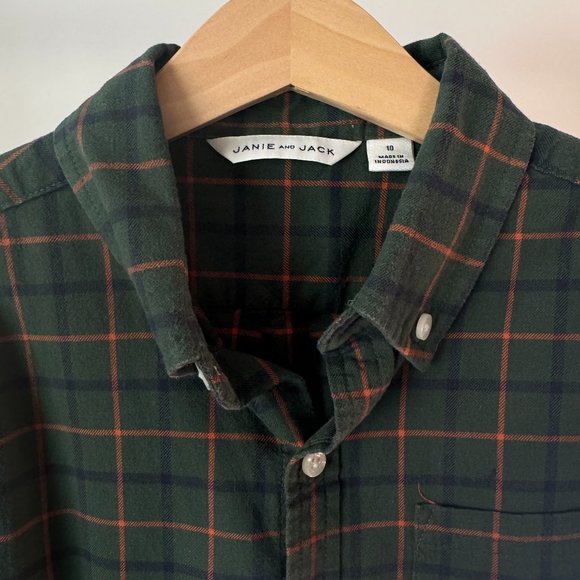 Janie and Jack Brushed Twill Plaid Shirt - Picture 4 of 5